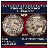 1931-s Buffalo Nickel Near Top Pop 5c ms67 SEGS
