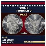 1884-p Morgan Dollar $1 Grades ms64+