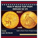 1926-p Gold Indian Quarter Eagle Near Top Pop! $2