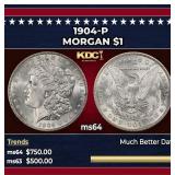 1904-p Morgan Dollar $1 Grades ms64