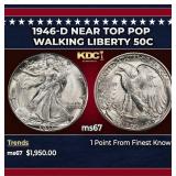 1946-d Walking Liberty Half Dollar Near Top Pop 50