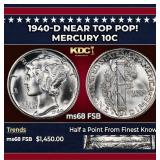 1940-d Mercury Dime Near Top Pop! 10c ms68 FSB SEG