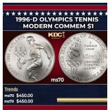 1996-d Olympics Tennis Modern Commem Dollar $1 ms7