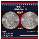 1904-p Morgan Dollar $1 ms65+ SEGS