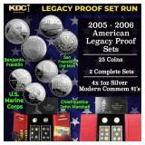 2005-2006 US Mint Legacy Proof Sets - 25 Coins Tot