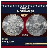 1886-p Morgan Dollar $1 Grades ms65