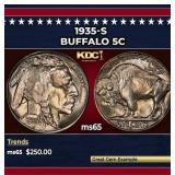 1935-s Buffalo Nickel 5c Grades ms65