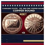 Cannabis States - 1oz .999 Fine Copper Round