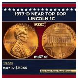 1977-d Lincoln Cent Near Top Pop 1c ms67 rd SEGS
