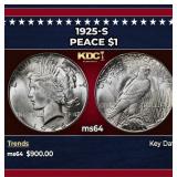 1925-s Peace Dollar $1 Grades ms64