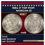 1884-p Morgan Dollar TOP POP! $1 ms68 SEGS