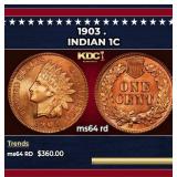 1903 Indian Cent . 1c Grades ms64 rd