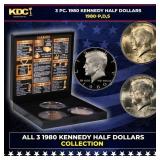 Complete 3 PC. 1980 Kennedy Half Dollar 50c set In