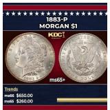 1883-p Morgan Dollar $1 Grades ms65+