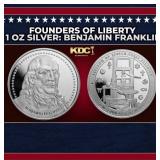 Founders of Liberty 1 oz Silver: Benjamin Franklin