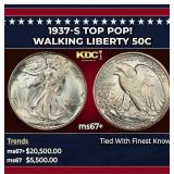 1937-s Walking Liberty Half Dollar TOP POP! 50c ms