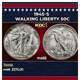 1945-s Walking Liberty Half Dollar 50c Grades ms66