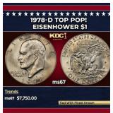 1978-d Eisenhower Dollar TOP POP! $1 ms67 SEGS