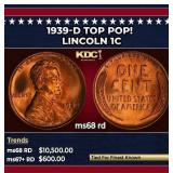 1939-d Lincoln Cent TOP POP! 1c ms68 rd SEGS