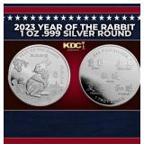 2023 Year of the Rabbit 1 oz .999 Silver Round Rou