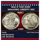 1941-p Walking Liberty Half Dollar TOP POP! 50c ms