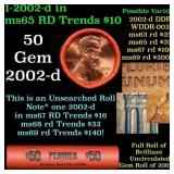 BU Shotgun Lincoln 1c roll, 2002-d 50 pcs Bank Wra