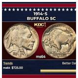 1914-s Buffalo Nickel 5c Grades ms64