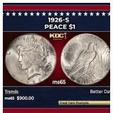 1926-s Peace Dollar $1 Grades ms65