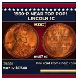 1930-p Lincoln Cent Near Top Pop! 1c ms67 rd SEGS