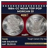 1884-cc Morgan Dollar Near Top Pop $1 ms67+ SEGS