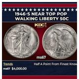 1946-s Walking Liberty Half Dollar Near Top Pop 50