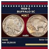 1928-s Buffalo Nickel 5c ms64 SEGS