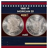 1881-p Morgan Dollar $1 Grades ms63
