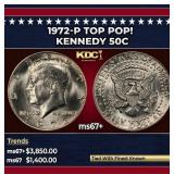 1972-p Kennedy Half Dollar TOP POP! 50c ms67+ SEGS