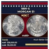 1891-s Morgan Dollar $1 ms66+ SEGS