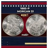 1885-p Morgan Dollar $1 Grades ms63+