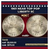 1901 Liberty Nickel Near Top Pop 5c ms66+ SEGS