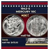 1942-s Mercury Dime 10c ms67 fsb SEGS