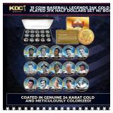 15 Coin Baseball Legends 24K Gold Plated JFK Half