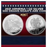 2021 Armenia 1 oz Silver 500 Drams Noah's Ark Coin