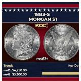 1883-s Morgan Dollar $1 ms62+ USCG