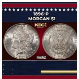 1896-p Morgan Dollar $1 Grades ms62