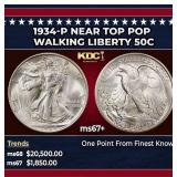 1934-p Walking Liberty Half Dollar Near Top Pop 50