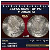 1882-cc Morgan Dollar Near Top Pop $1 ms67 SEGS