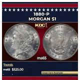 1880-p Morgan Dollar $1 Grades ms65