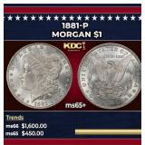 1881-p Morgan Dollar $1 Grades ms65+