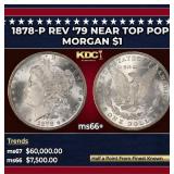 1878-p Rev '79 Morgan Dollar Near Top Pop $1 ms66+