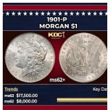 1901-p Morgan Dollar $1 ms62+ USCG