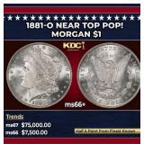1881-o Morgan Dollar Near Top Pop! $1 ms66+ SEGS