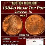 1934-d Lincoln Cent Near Top Pop 1c ms67 rd SEGS